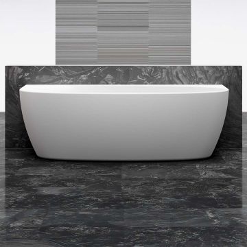 Cada de baie, de perete, 1700x800x550 mm, din compozit, ovala, alb mat, MonBlari