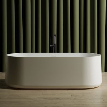 Cada de baie, freestanding, 1700x750x550 mm, din compozit, ovala, alb mat, MonBlari