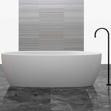 Cada de baie, freestanding, 1700x850x550 mm, din compozit, ovala, alb mat, MonBlari