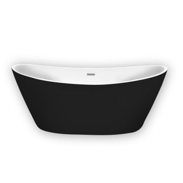 Cada freestanding, Florida, Selena Black, 170, ovala, cu instalatie completa, alb si negru