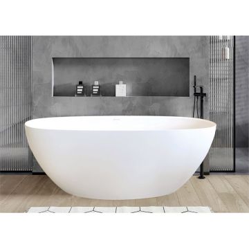 Cadă freestanding Fluminia, Etna, din cast marble, fără preaplin, 170 x 70 x h60 cm, alb mat