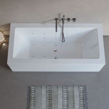 Cada freestanding Sanycces Cube, alb lucios 180x80 cm