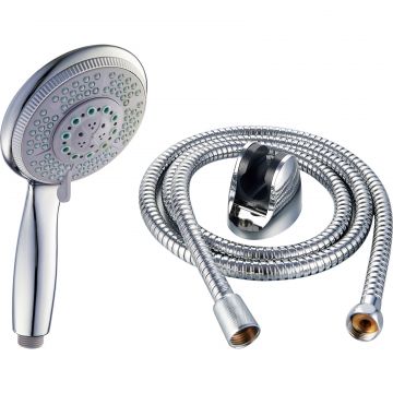 Cap de dus FERRARA La Brocca GS3150, presiune mare, economizor apa, argintiu, cu furtun si suport inclus