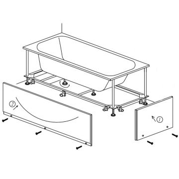 Masca si cadru rigidizare pentru cada 140x70 cm, Kolpasan