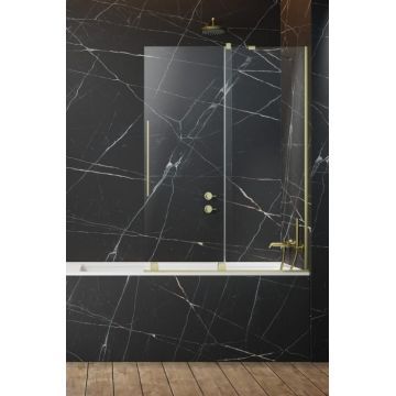 Paravan cada glisant, 170x150 cm, auriu periat, orientare dreapta, Radaway Furo