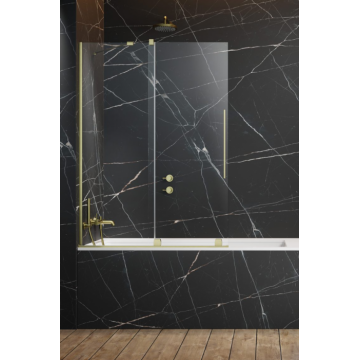 Paravan cada glisant, 170x150 cm, auriu periat, orientare stanga, Radaway Furo