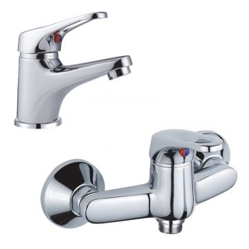 Set baterie chiuveta + dus La Brocca SIENA LOT1, Monocomanda, Design slim, Economie de apa, Silentioasa, Usor de curatat si instalat, alama sanitara,