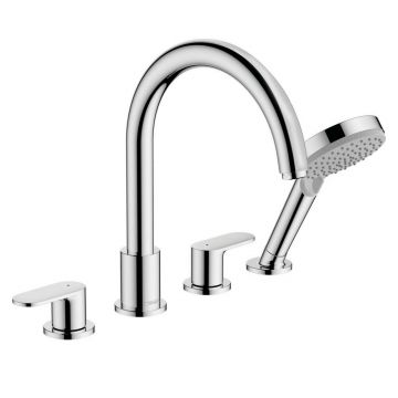 Baterie cada - dus Hansgrohe Vernis Blend 4 elemente crom cu set de dus