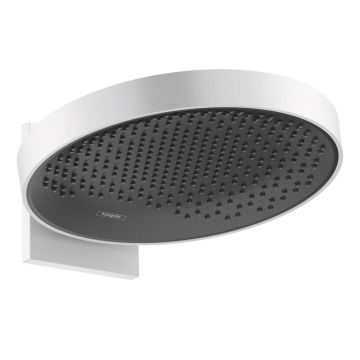 Palarie de dus rotunda Hansgrohe Rainfinity 360 alb mat 1 jet montare pe perete