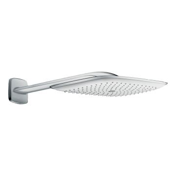 Palarie dus Hansgrohe PuraVida cu brat de dus 400 mm alb - crom