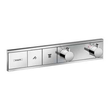 Baterie cada - dus incastrata Hansgrohe RainSelect termostatata crom lucios 2 functii