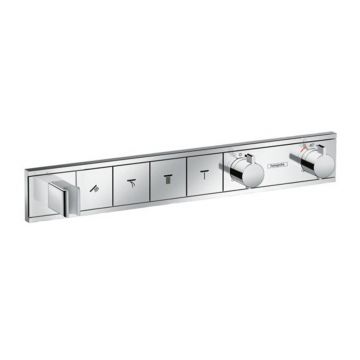 Baterie cada - dus incastrata Hansgrohe RainSelect termostatata crom lucios 4 functii cu porter