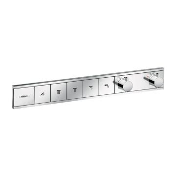 Baterie cada - dus incastrata Hansgrohe RainSelect termostatata crom lucios 5 functii