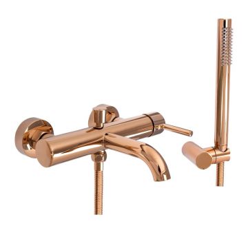 Baterie cada - dus Rea Lungo rose gold cu set de dus