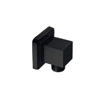 Cot conector Valvex Kvadro Black cu montaj pe perete