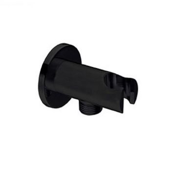 Cot conector Valvex Round Plus Black cu suport dus si montaj pe perete