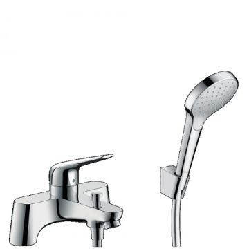 Set baterie cada cu furtun suport si para Hansgrohe Novus crom