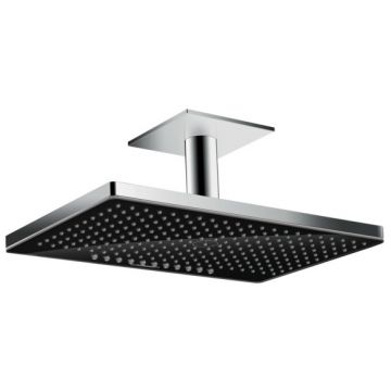 Palarie de dus Hansgrohe Rainmaker Select 460 cu 2 jeturi negru-crom si brat de tavan 100mm necesita set de baza