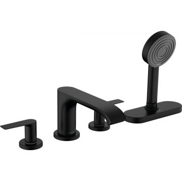 Baterie cu montaj pe cada Hansgrohe Vivenis cu 4 elemente si sBox negru mat