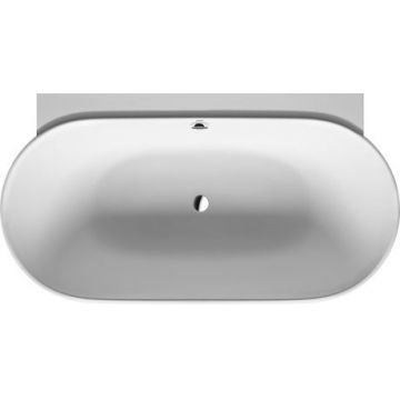 Cada baie ovala Duravit Luv 185x95cm compozit montaj la perete cu panou integrat si picioare incluse