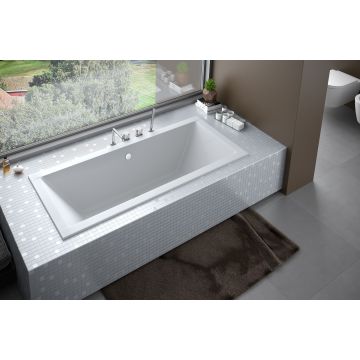 Cada baie rectangulara Besco Quadro Slim 190x90cm acril incastrabila