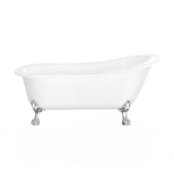 Cada baie freestanding retro cu picioare crom, 170 x 76 cm, Florida, Dido