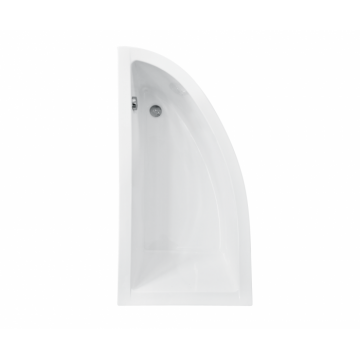 Cada baie asimetrica, acril, 140x70 cm, orientare dreapta, Besco Praktika