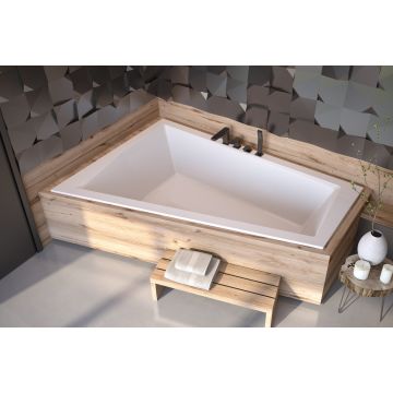 Cada baie asimetrica Besco Intima Duo Slim 170x125cm acril incastrabila orientare stanga