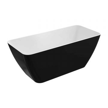 Cada freestanding Omnires Parma M+ Alb cu Negru lucios 159 cm