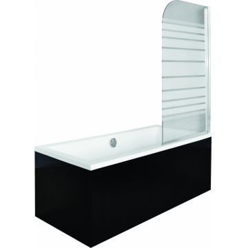 Paravan cada sticla securizata opaca, profil crom, 75x130 cm, un element mobil, Besco Ambition I