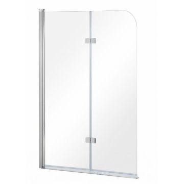 Paravan cada sticla securizata, profil crom, 100x145 cm, doua elemente mobile, Besco Avigo 2