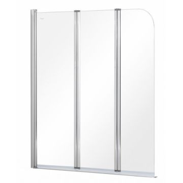 Paravan cada sticla securizata, profil crom, 120x140 cm, doua elemente mobile, Besco Prime III