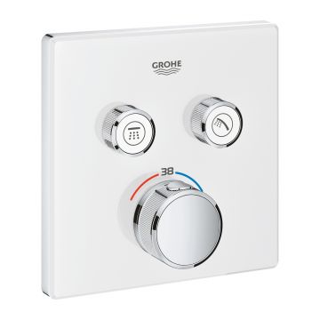 Baterie cada - dus termostatata Grohe Grohtherm SmartControl cu 2 functii montaj incastrat necesita corp ingropat moon white