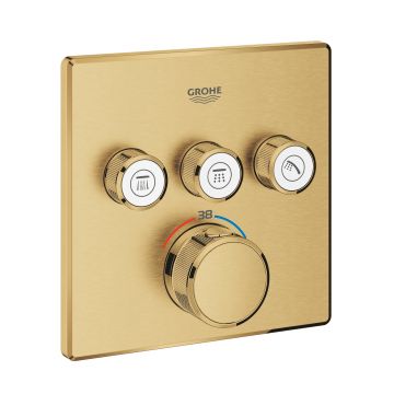 Baterie cada - dus termostatata Grohe Grohtherm SmartControl cu 3 functii montaj incastrat necesita corp ingropat brushed cool sunrise