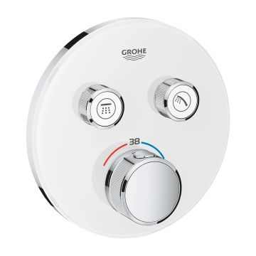 Baterie cada - dus termostatata Grohe Grohtherm SmartControl Round montaj incastrat necesita corp ingropat moon white