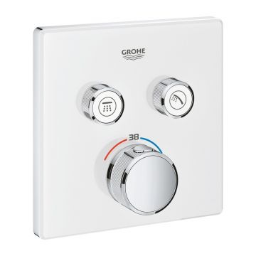 Baterie cada termostatata Grohe Grohtherm SmartControl, 2 iesiri, montaj incastrat, moon white - 29156LS0