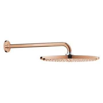 Palarie de dus Grohe RainShower Cosmopolitan 310 38cm si brat de dus 38cm de perete warm sunset