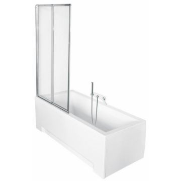 Paravan cada sticla securizata, profil crom, 80.5x140 cm, doua elemente mobile, Besco Ambition Premium 2