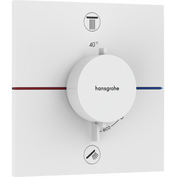 Baterie cada - dus termostatata Hansgrohe ShowerSelect Comfort E cu 2 functii montaj incastrat necesita corp ingropat alb mat