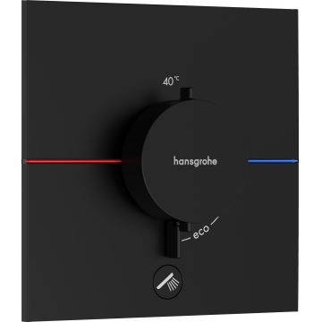 Baterie cada - dus termostatata Hansgrohe ShowerSelect Comfort E cu montaj incastrat necesita corp ingropat negru mat