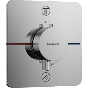 Baterie cada - dus termostatata Hansgrohe ShowerSelect Comfort Q cu 2 functii montaj incastrat necesita corp ingropat crom