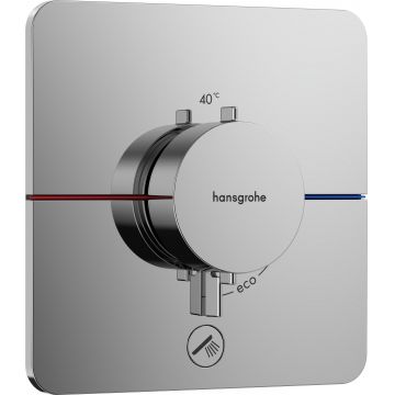 Baterie dus termostatata Hansgrohe ShowerSelect Comfort Q cu montaj incastrat necesita corp ingropat crom