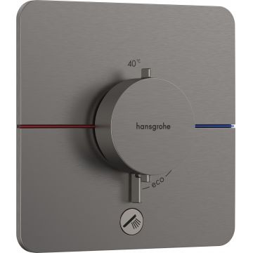 Baterie dus termostatata Hansgrohe ShowerSelect Comfort Q cu montaj incastrat necesita corp ingropat negru periat