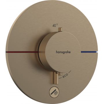 Baterie dus termostatata Hansgrohe ShowerSelect Comfort S cu montaj incastrat necesita corp ingropat bronz periat