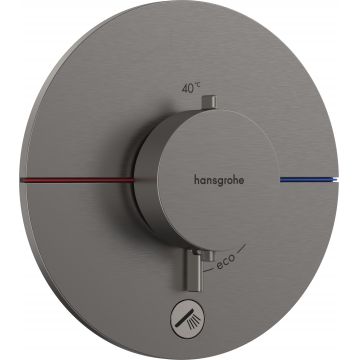 Baterie dus termostatata Hansgrohe ShowerSelect Comfort S cu montaj incastrat necesita corp ingropat negru periat