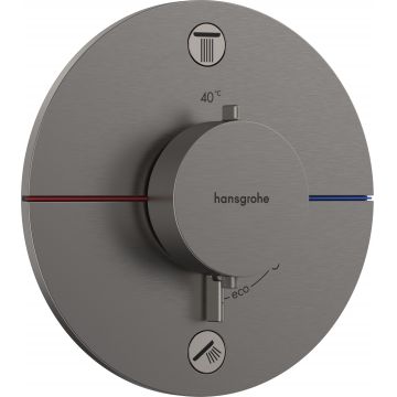 Baterie cada - dus termostatata Hansgrohe ShowerSelect Comfort S cu 2 functii montaj incastrat necesita corp ingropat negru periat