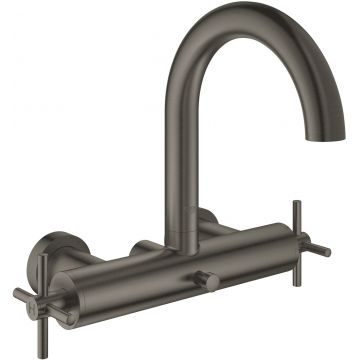 Baterie cada Grohe Atrio cu dubla comanda manare cruce brushed hard graphite