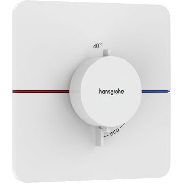 Baterie dus termostatata Hansgrohe ShowerSelect Comfort Q cu montaj incastrat necesita corp ingropat alb mat