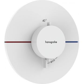 Baterie dus termostatata Hansgrohe ShowerSelect Comfort S cu montaj incastrat necesita corp ingropat alb mat