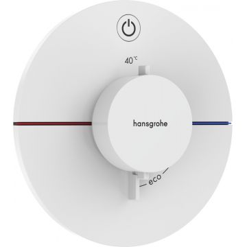 Baterie dus termostatata Hansgrohe ShowerSelect Comfort S On/Off cu montaj incastrat necesita corp ingropat alb mat